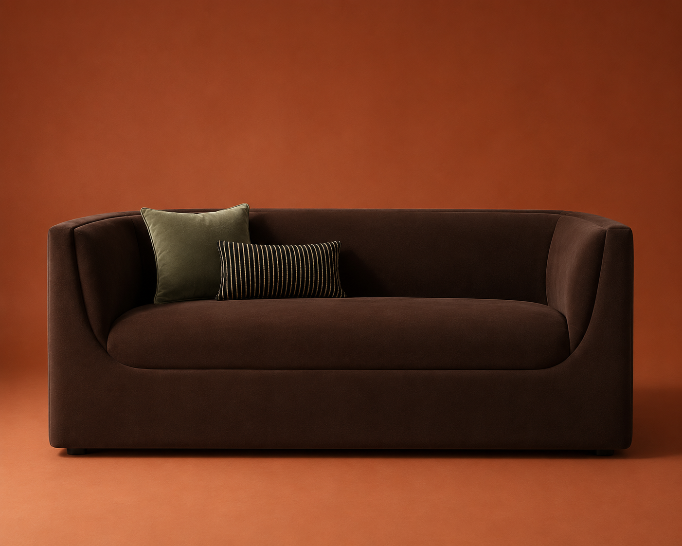 The Hilda Curved Velvet Sofa: Warmth Built In
