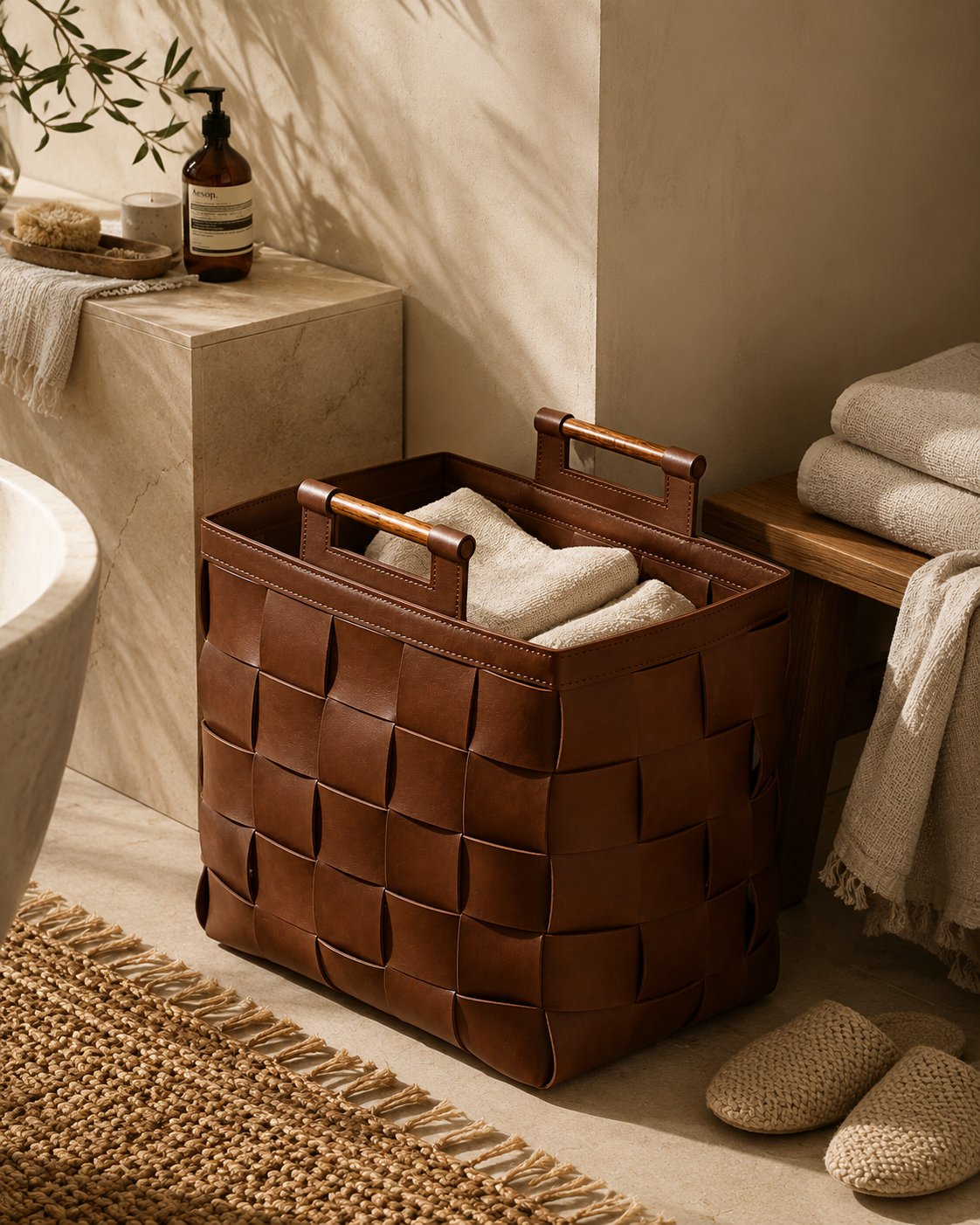 The Handwoven Leather Hamper: An Everyday Object, Made Intentional