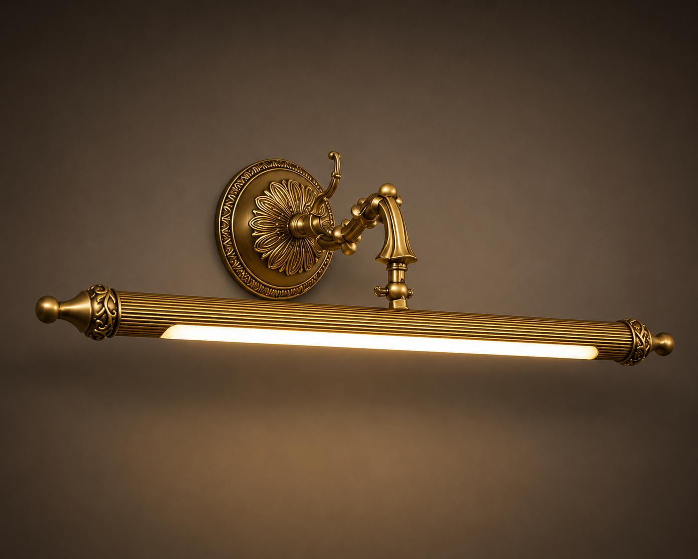 The Antique Brass Vanity Sconce: A Picture-Light Above a Framed Etching