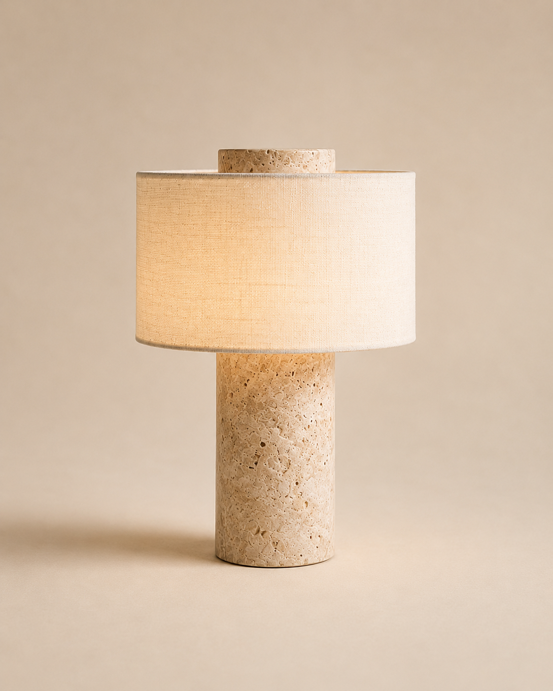The Travertine Table Lamp: Effortless Restraint on the Bedside Table