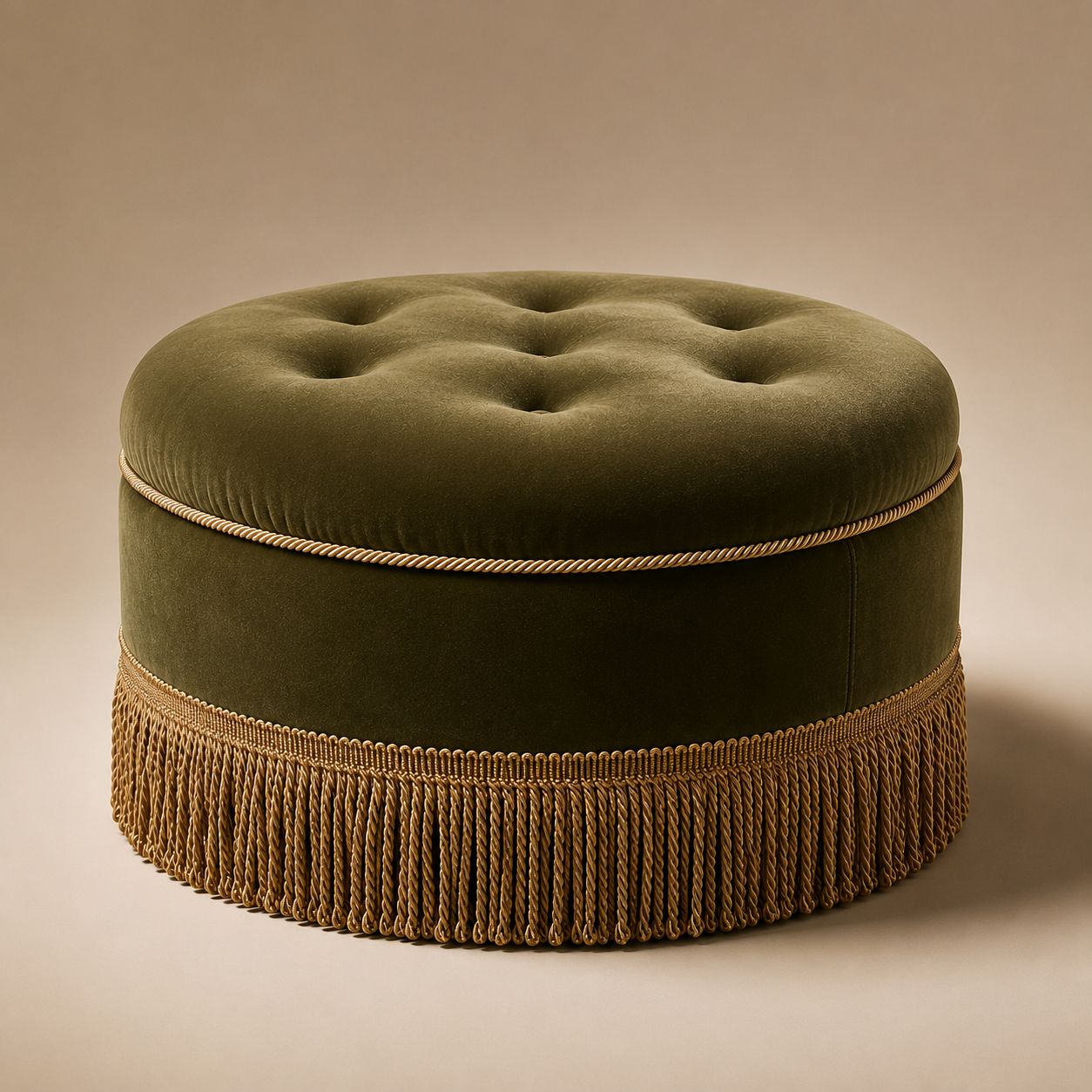 The Olive Round Ottoman: A Small Piece of European Sensibility